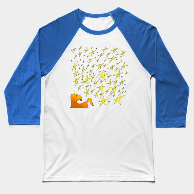 The dog and the stars Baseball T-Shirt by Thirrin